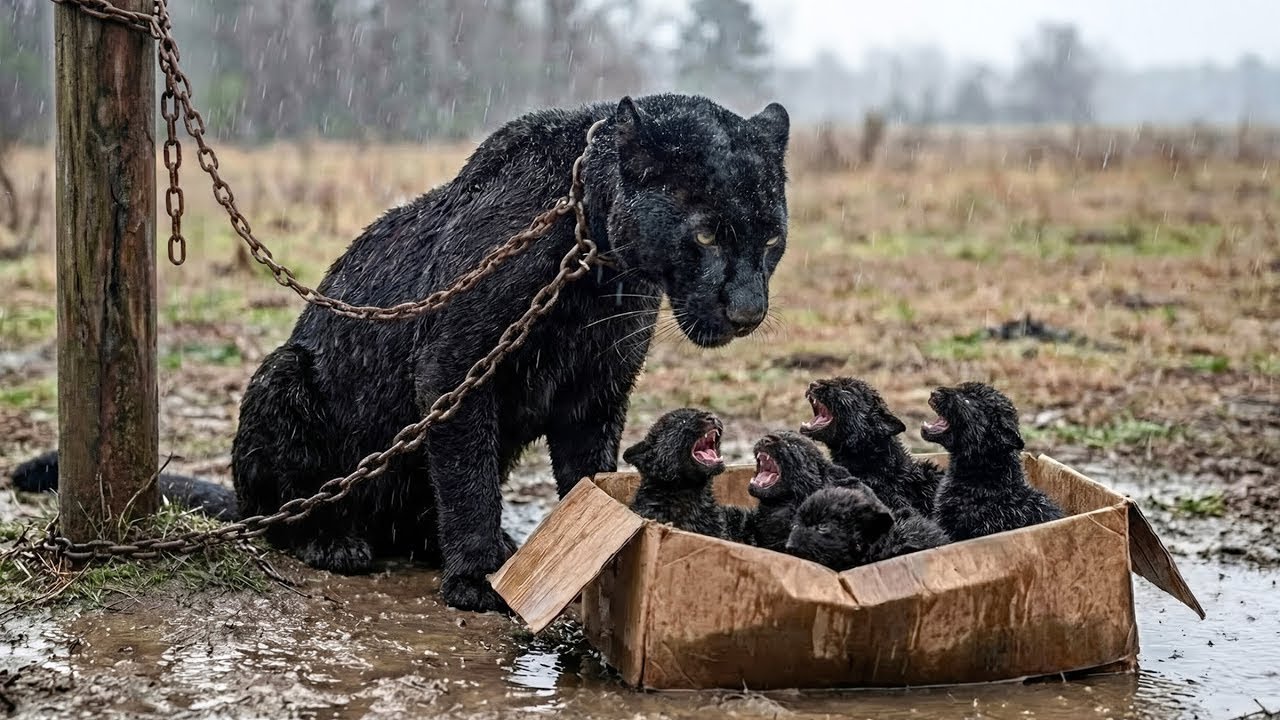 Chained Black Jaguar Begs for Help in the Flood… and the Ending Surprises