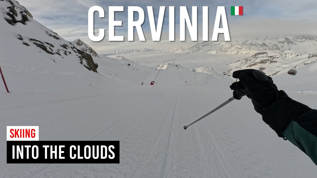 Skiing INTO THE CLOUDS in Cervinia Zermatt [Subtitles]