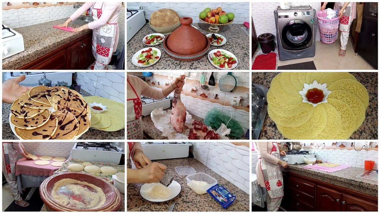 تقدينا اللحم العيد الكبير 🤭 نهار ديال الكوزينة ✅ تنظيف وتنظيم اللحوم 👍 عجين الخبز وشهيوات 👌