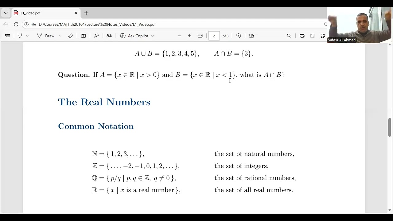 Calculus I – Lecture 1:  Introduction & Preliminaries