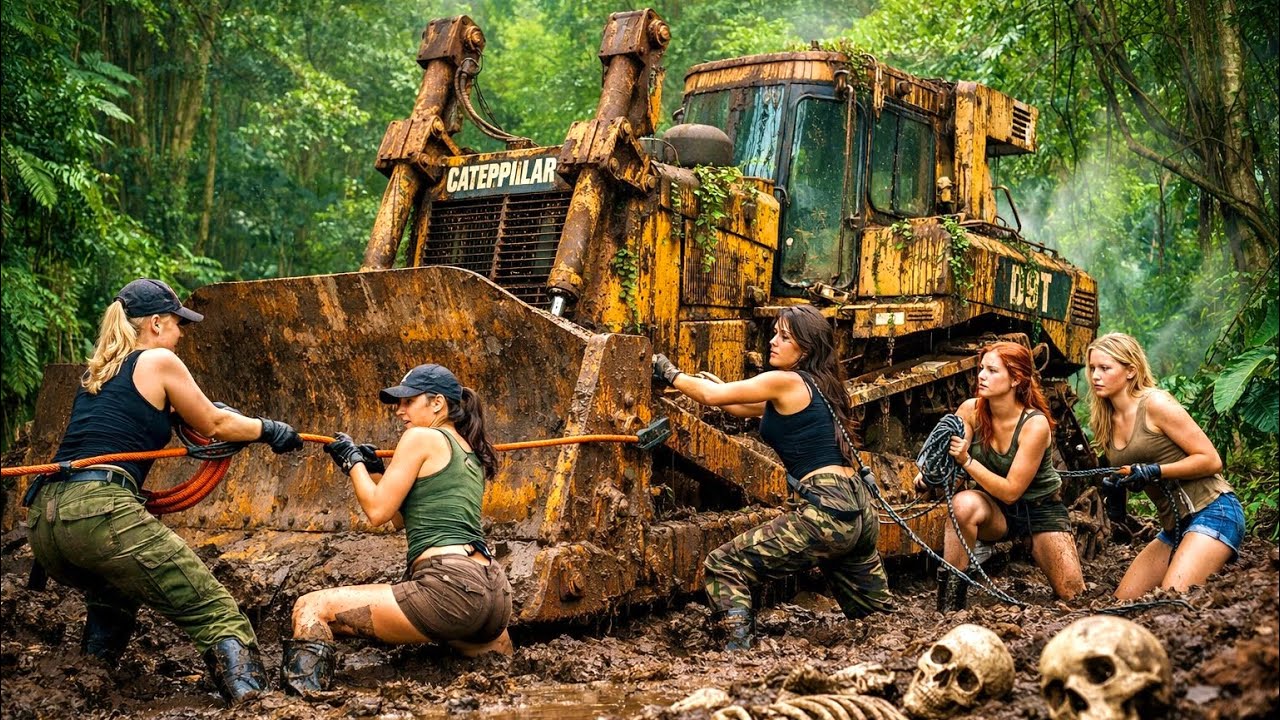 USA Girl Full Restoration Abandoned Caterpillar D9T Dozer in the Jungle 