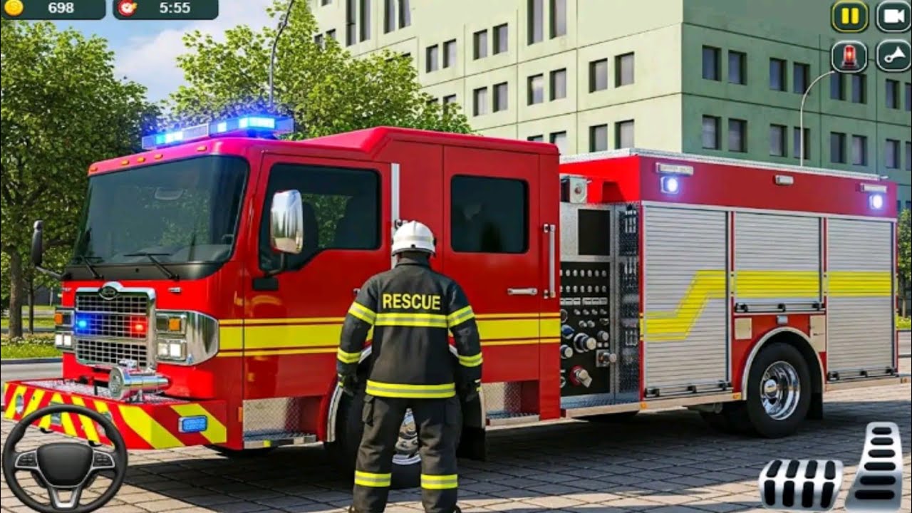 Fire Truck 3D Rescue Simulator Android Gameplay..