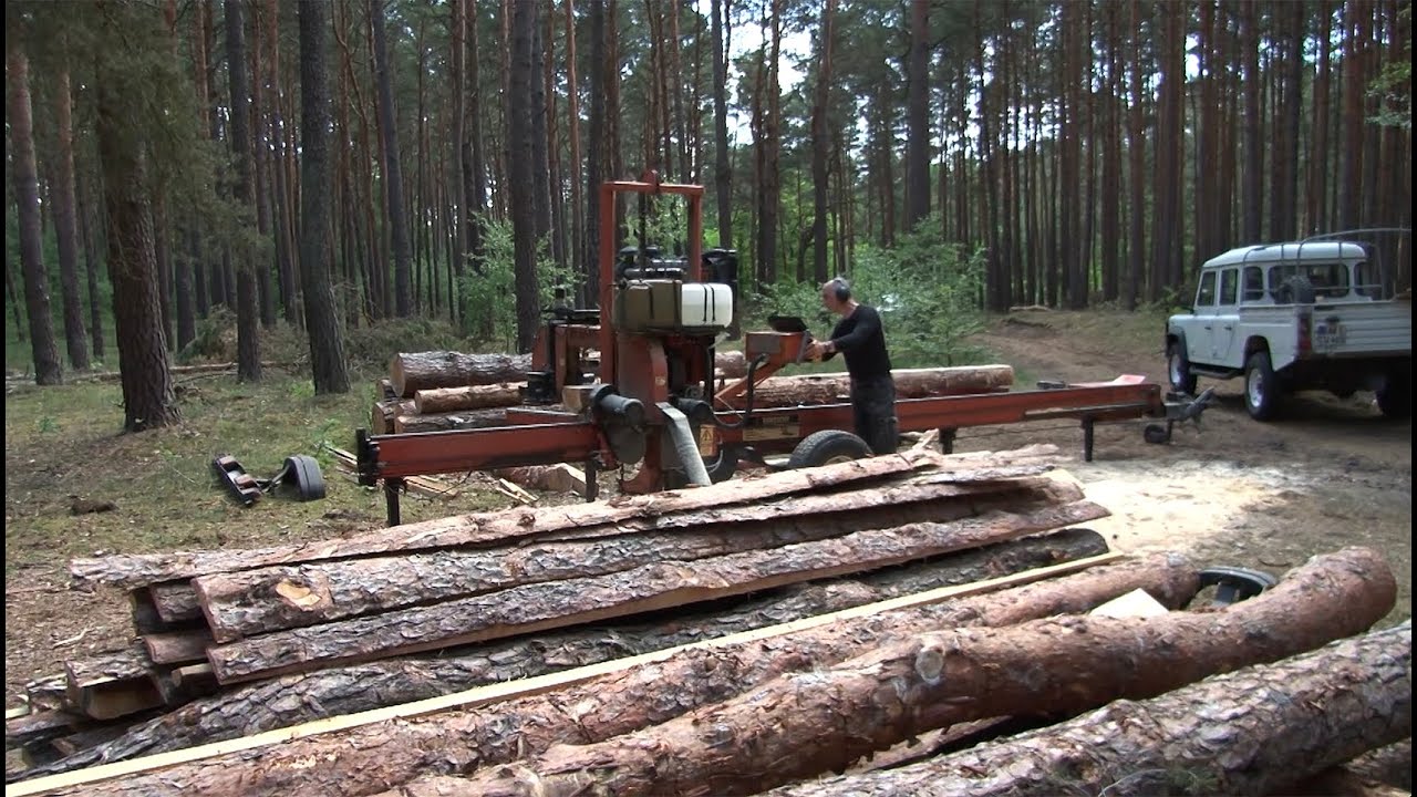 Mobiles S&auml;gewerk; unterwegs mit der Woodmizer LT 40