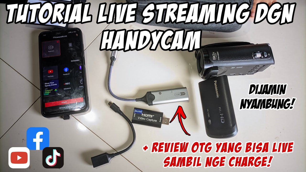Tutorial Live Streaming HP via Handycam OTG + Sambil Ngecas!