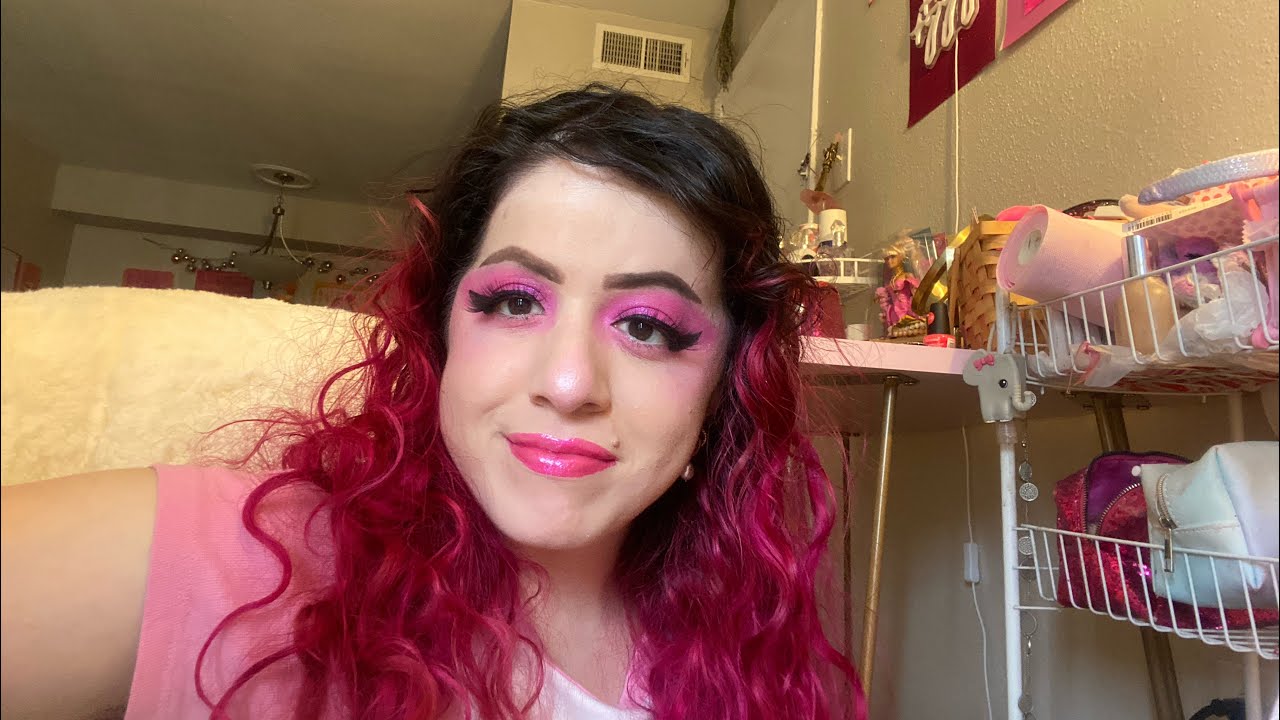 ASMR: hot pink makeup 