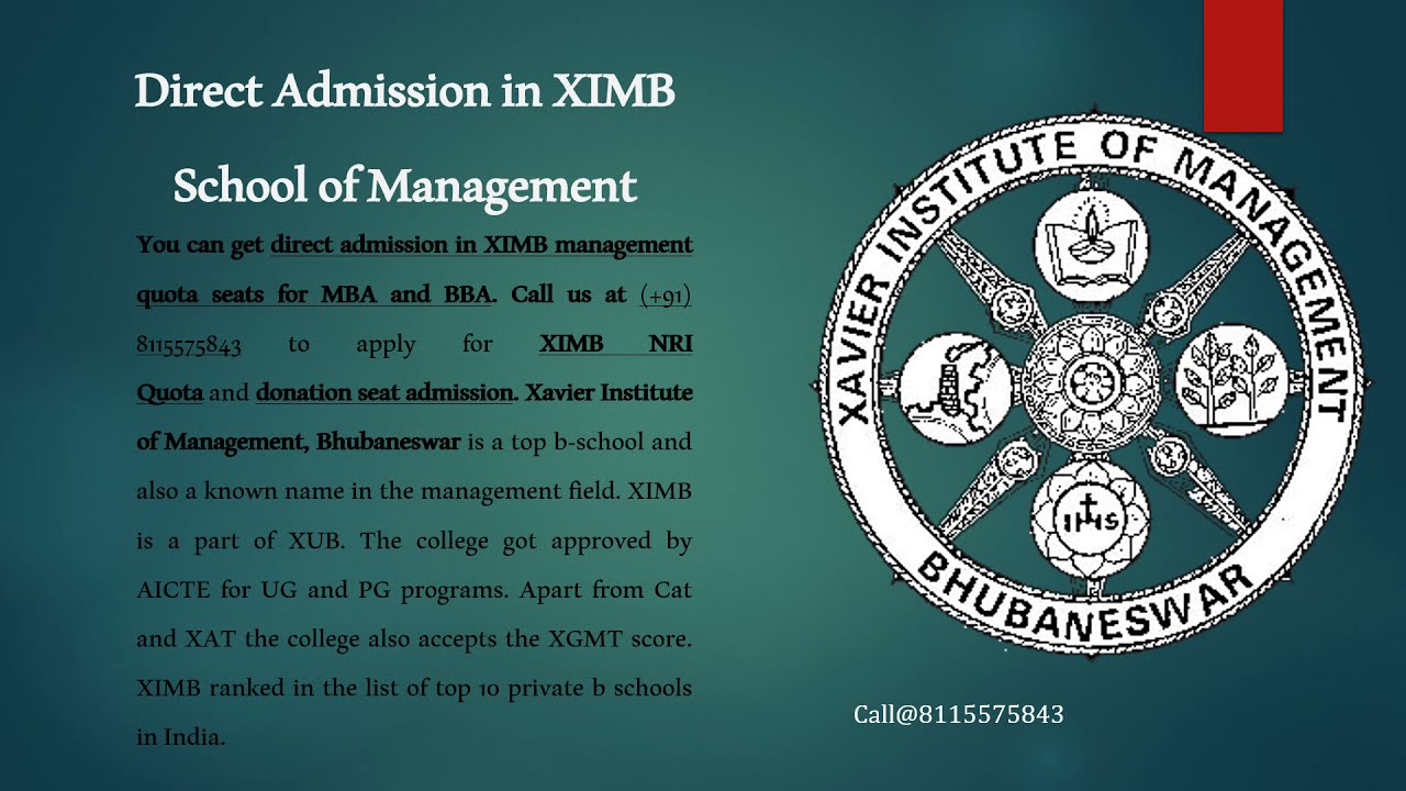 XIMB Direct Admission in MBA through Donation | Call@8115575843 | XIMB management quota seat |