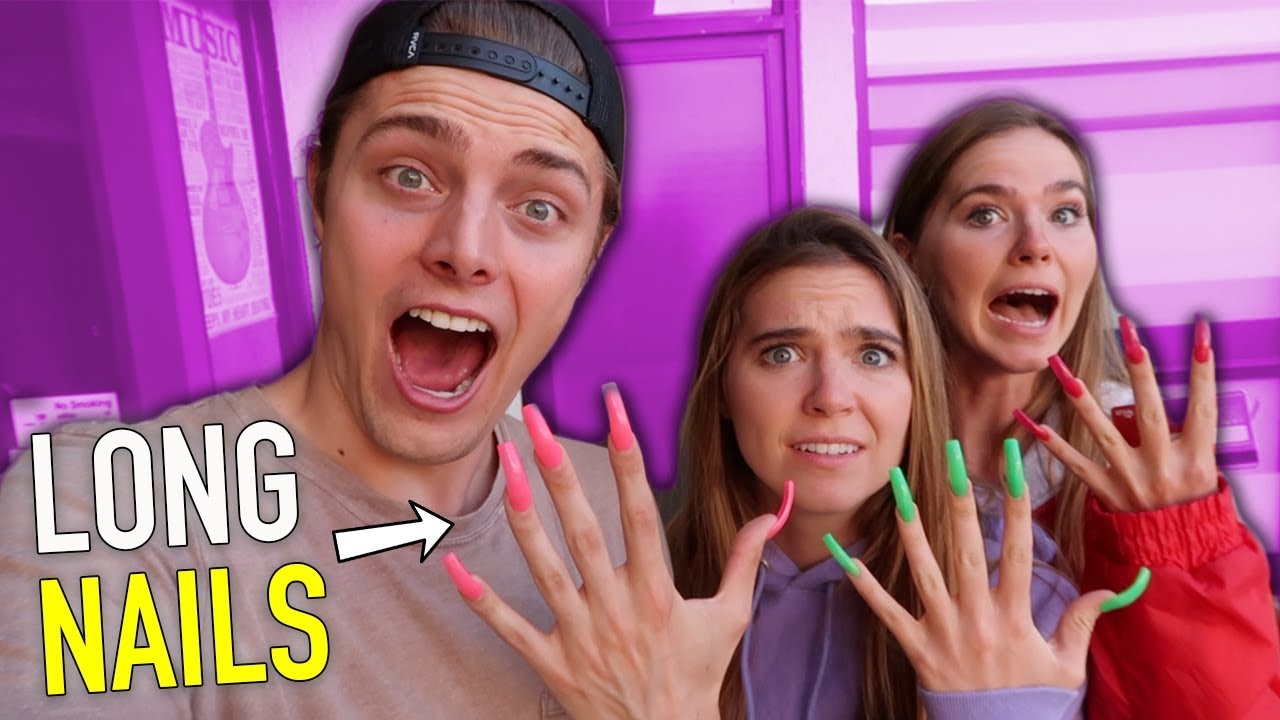 WEARING LONG ACRYLIC NAILS FOR 24 HOURS | Brian Redmon