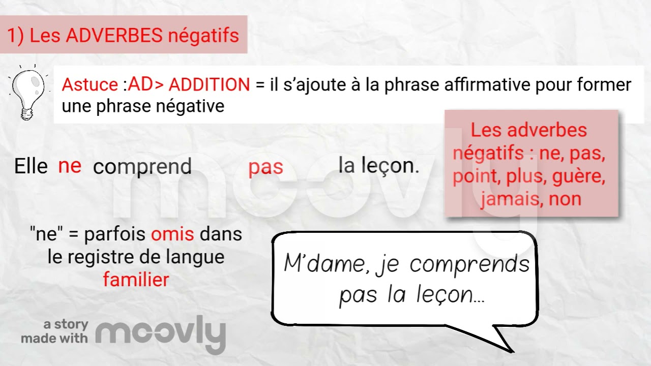 Les classes grammaticales des mots négatifs (2)