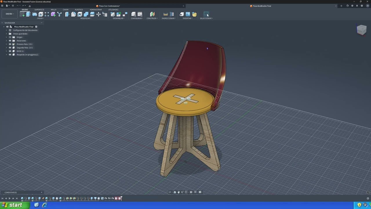 Video Silla: Ensamblado con Parámetros
