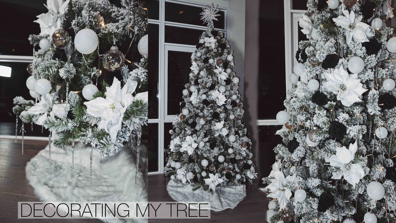 DECORATING MY CHRISTMAS TREE 2019! Black, White, Gold | jasmeannn