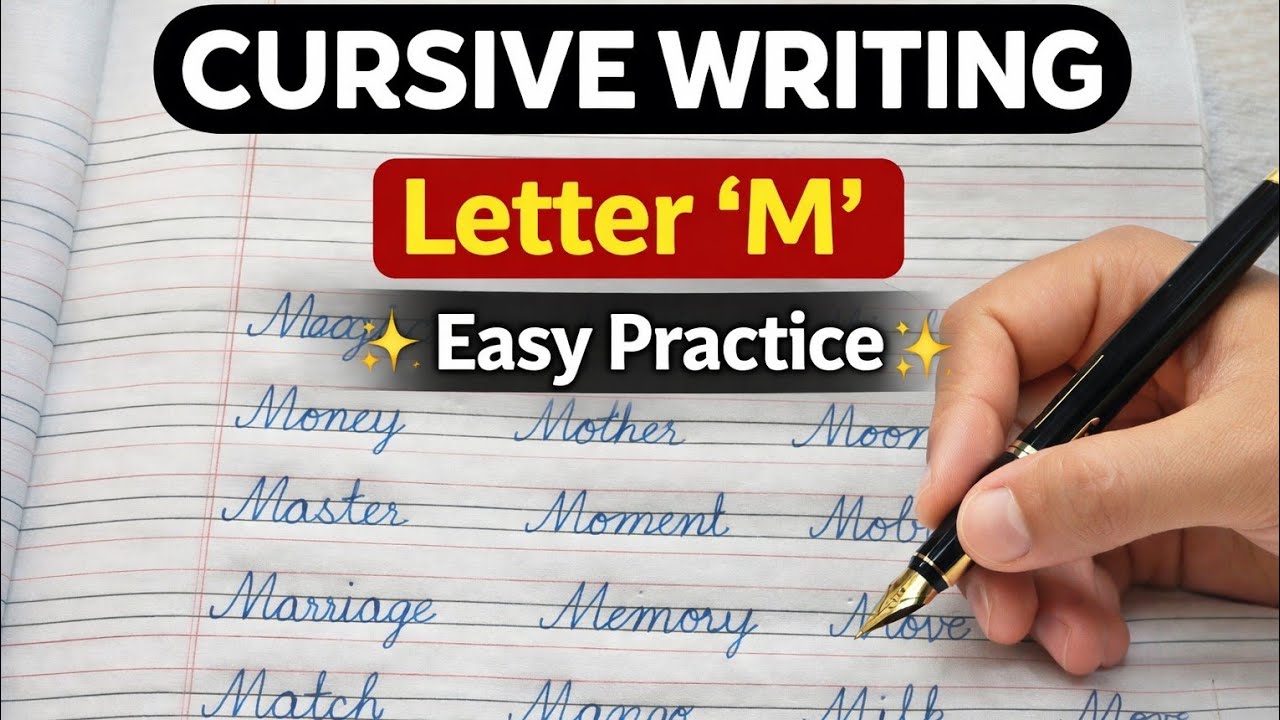 Cursive Writing Letter M | English Handwriting Practice ✍️