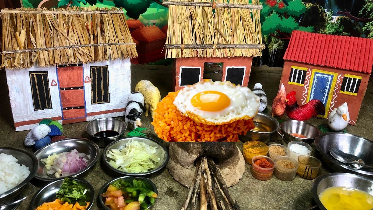 miniature cooking egg fried rice | miniature egg fried rice recipe | mini egg fried rice