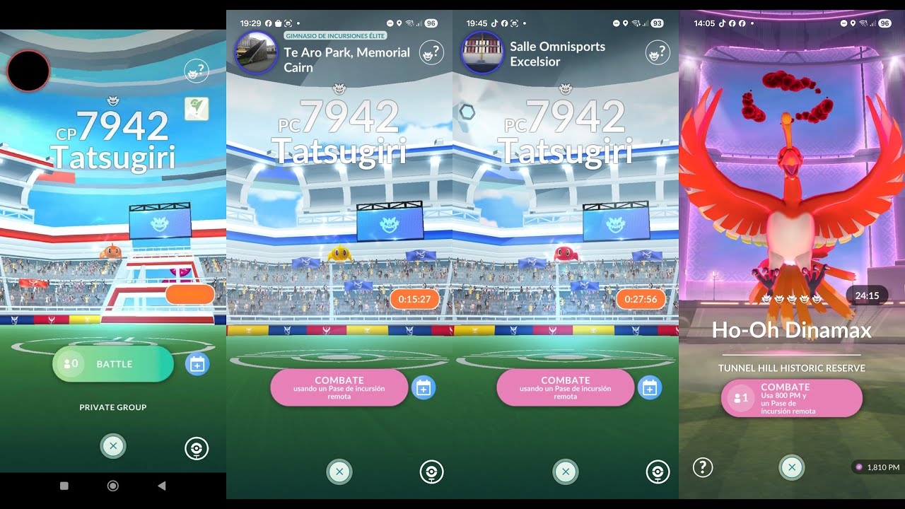 Invitaciones a TATSUGIRI REGIONALES y Ho Oh Dinamax Incursiones Pokemon GO live Remote raid invites