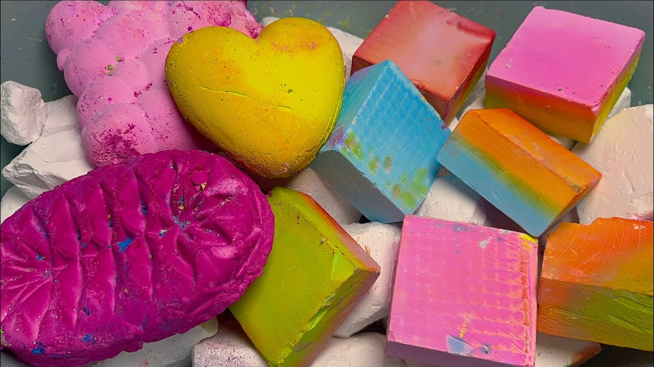 Jumbo Chalk & Dyed Chalk & Remolded Chalk | Stress Relief & Relaxation | ASMR