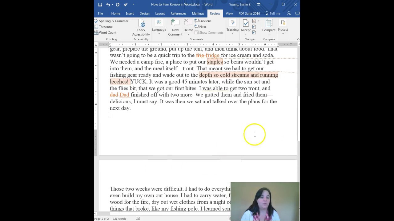 How to Peer Review in Microsoft Word