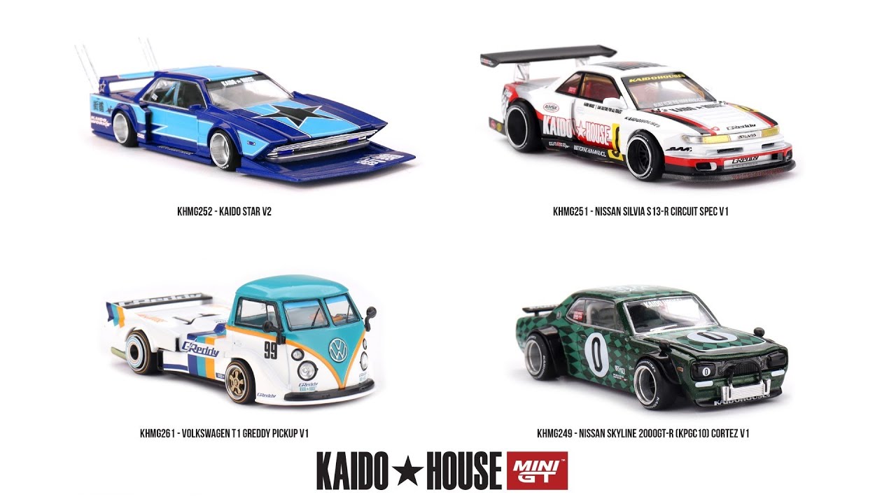 Mini GT Kaido House News | Nissan Silvia S13-R & Skyline GT-R KPGC10, Volkswagen T1 & Kaido Star