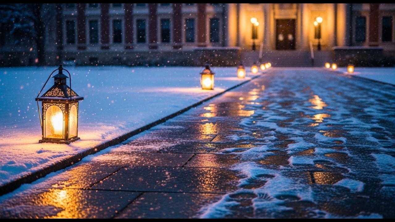 A Quiet Walk Through Snow and Lantern Light | Dark Academia Music for Study & Focus! ❄️