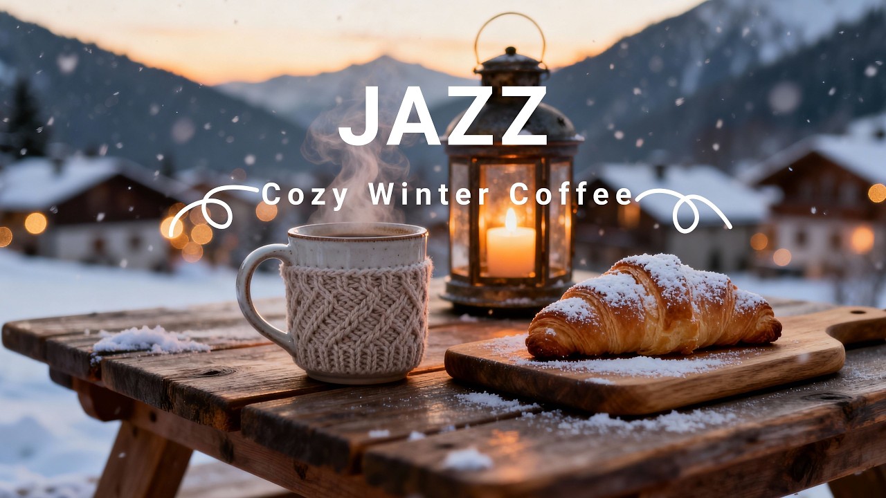 Cozy Winter Jazz Piano ☕ Snowy Morning Coffee Shop Ambience for Relaxing & Studying