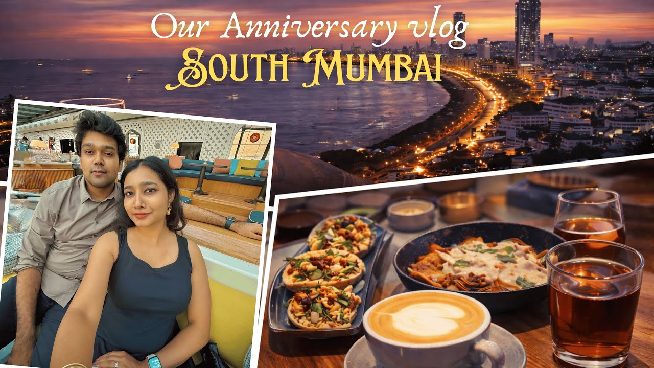 Anniversary vlog in South Mumbai: Colaba cafes, K Rustom’s, Marine Drive & AER Rooftop sunset 🌇