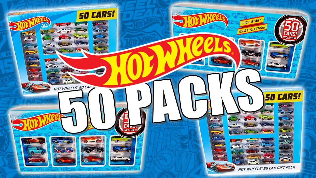 Hot Wheels 50 Pack Unboxing Compilation & Race