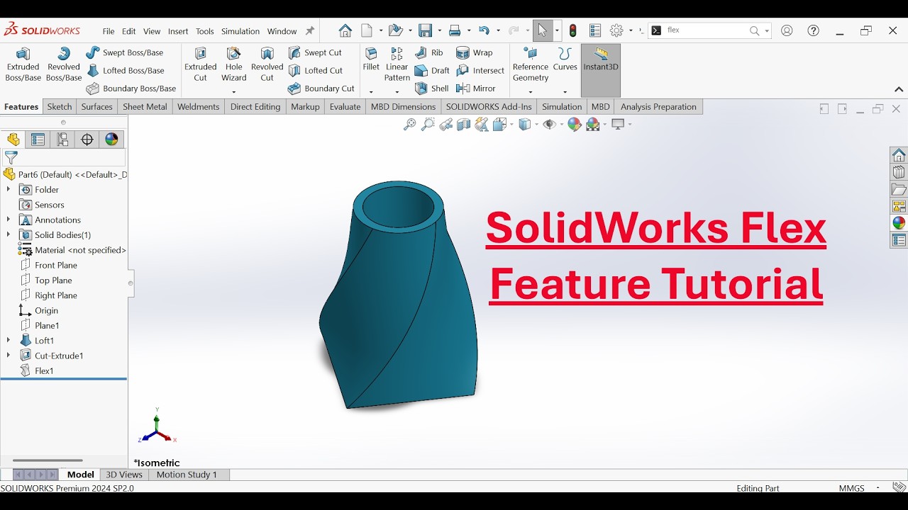 SolidWorks Flex Feature Tutorial | Learn SolidWorks Flex Tool Fast