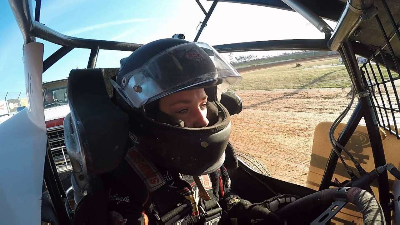 Harli White in car Lucas Oil Speedway