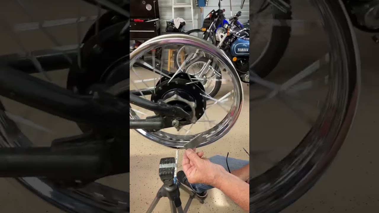 Trueing the rim on the Yamaha 1979 YZ80&hellip;not as hard as you think to do!! Homemade spoke wrench!