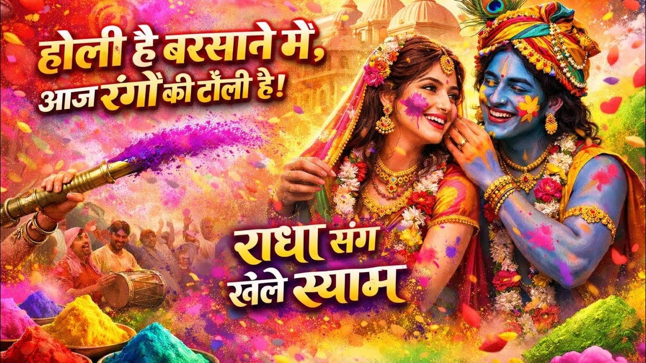 Holi hai barsane mein aaj rangon ki toli hai/radha krishna holi song 2026/ allgodsbhakti1#virakvedio