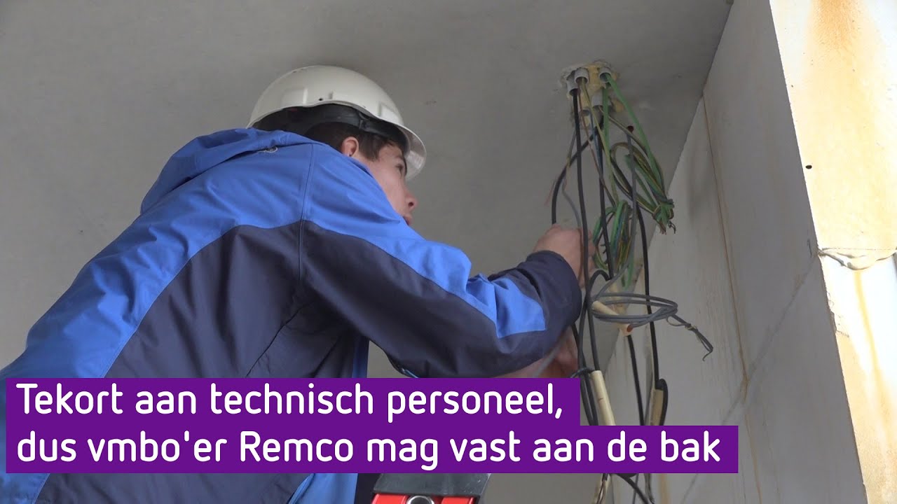Remco zit op het VMBO, maar mag nu al stage lopen in de bouw