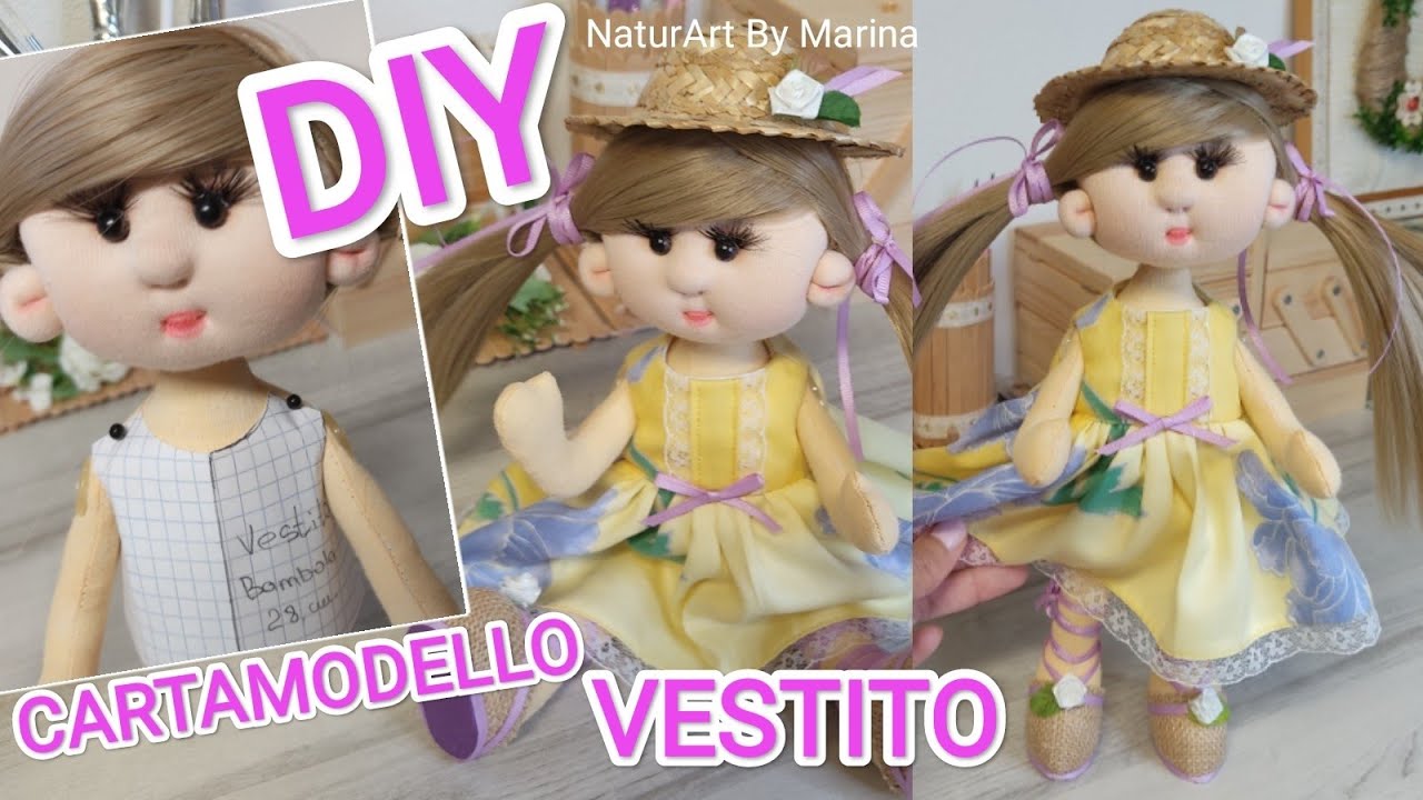 💜 Come CREARE il CARTAMODELLO e CUCIRE un Vestito 💛 per BAMBOLA di Stoffa