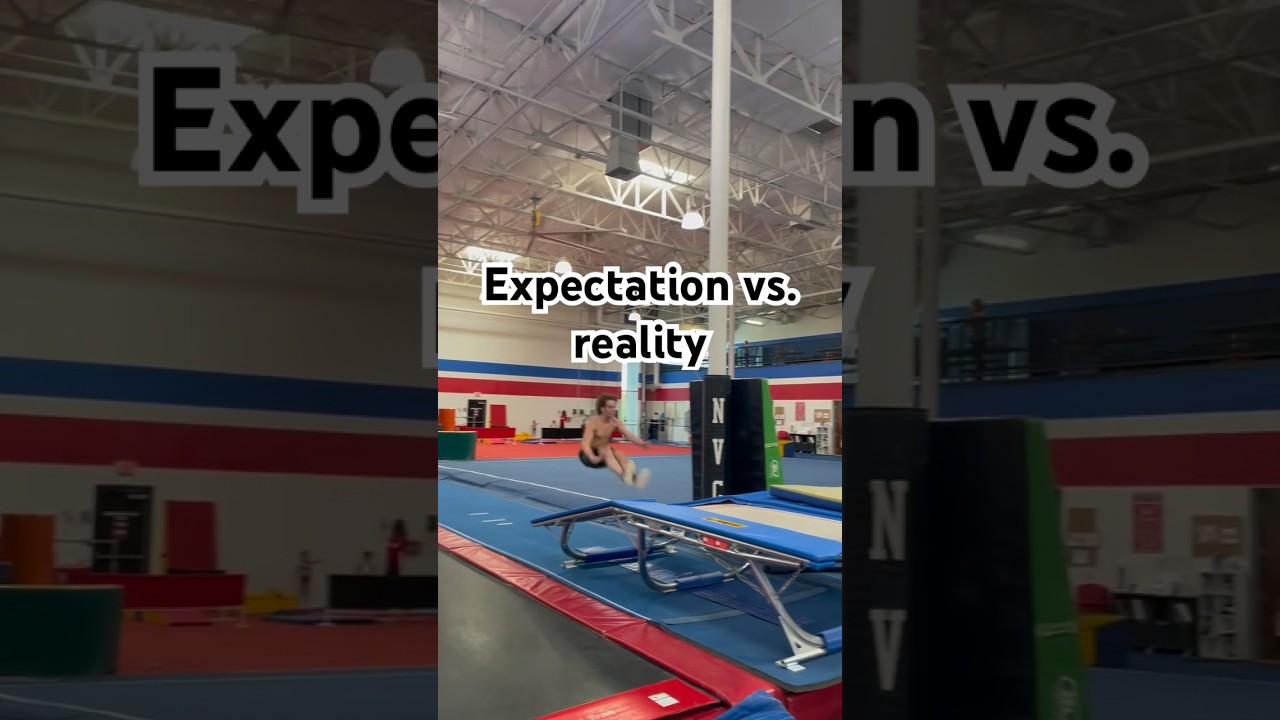 Expectation vs. reality 🫡 #flips #gymnasticsfails #gymnast #gym #flipfails #athlete #reality