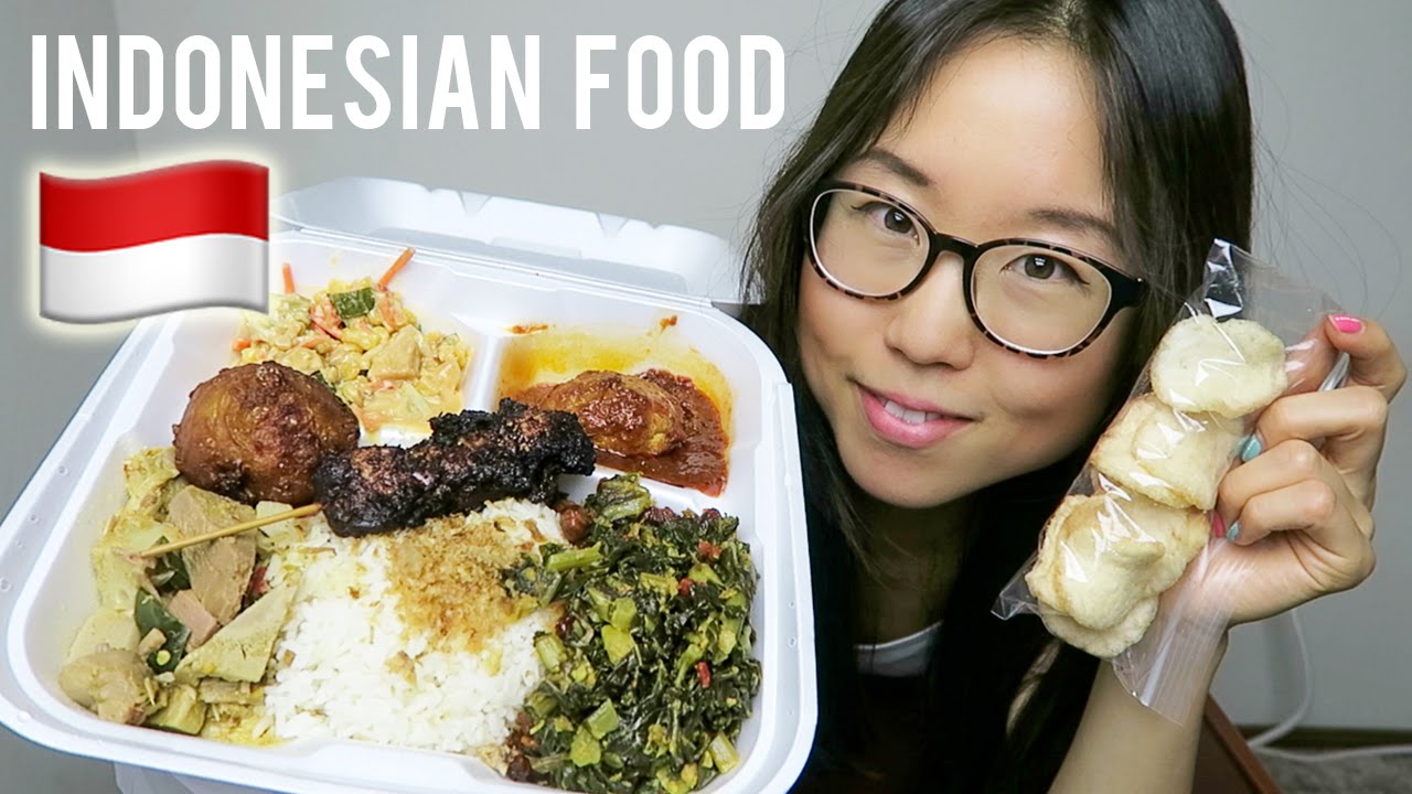 INDONESIAN FOOD MUKBANG with chicken satay, chili egg, jackfruit curry & corn fritter