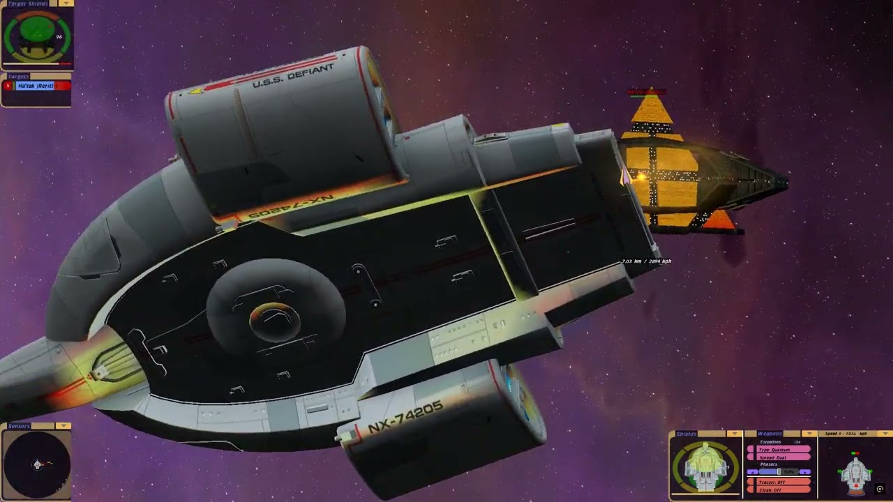 Star Trek Bridge Commander USS Defiant vs Goa'uld Ha'tak