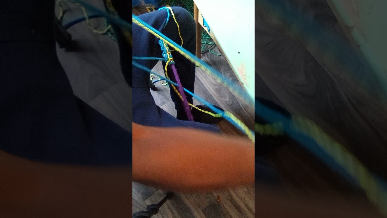 How to tie double hitch on djembe top ring. DrumSquad