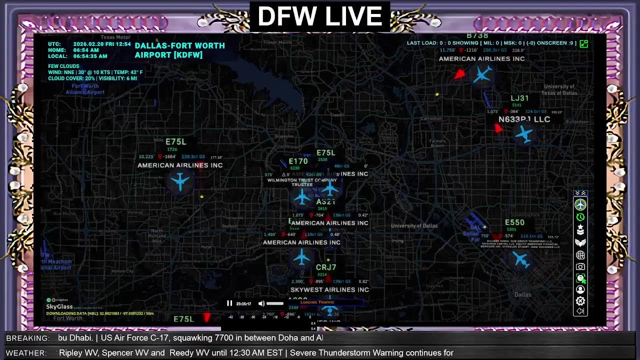 DFW Live Flights | Dallas/Fort Worth International Airport | SkyGlass + LiveATC