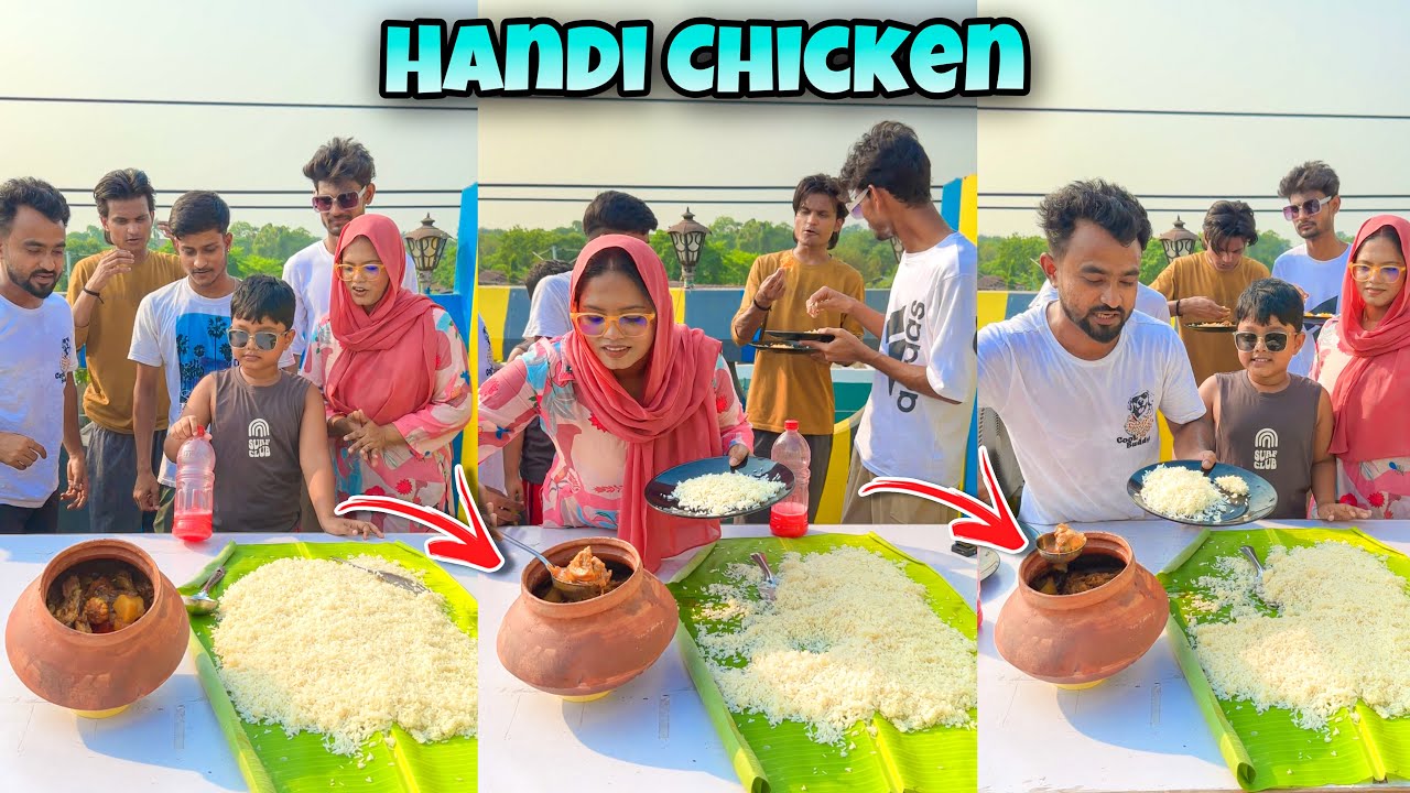 হানডি চিকেন আর ভাত 😍 Funny Challenge