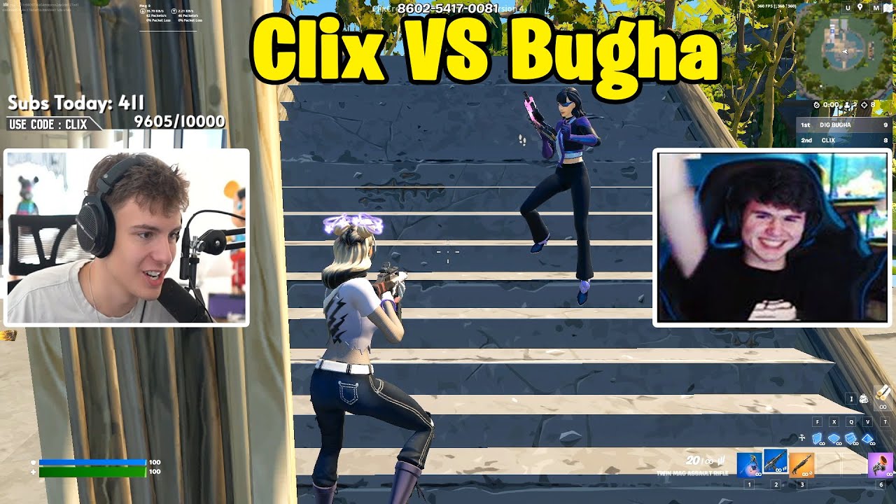Clix VS Bugha 1v1 TOXIC Buildfights!