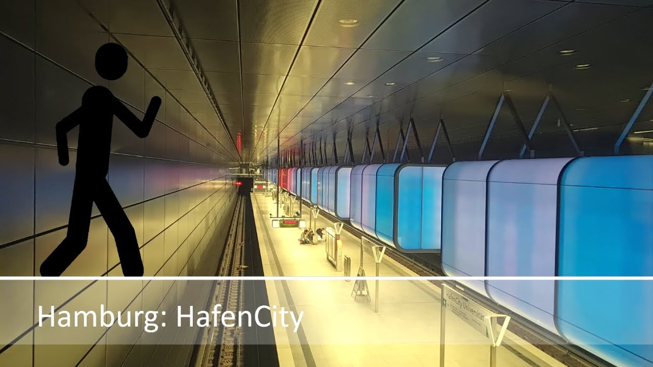 Der Geher in Hamburg: HafenCity, Überseequartier