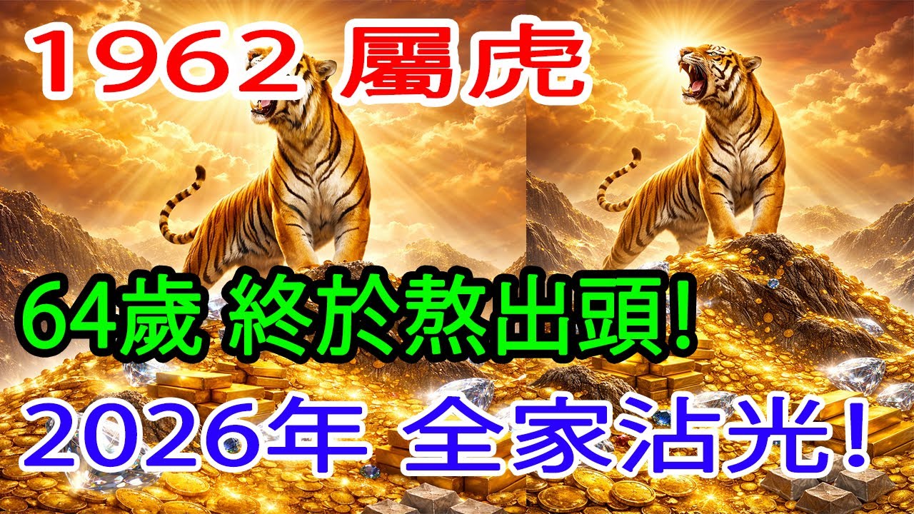 1962年屬虎人，64歲後命盤出現「異象財星」——這不是好運，是你一生唯一的翻身窗口#1962年屬虎 #屬虎2026年運勢 #財星入命 #翻身天機 #生肖虎