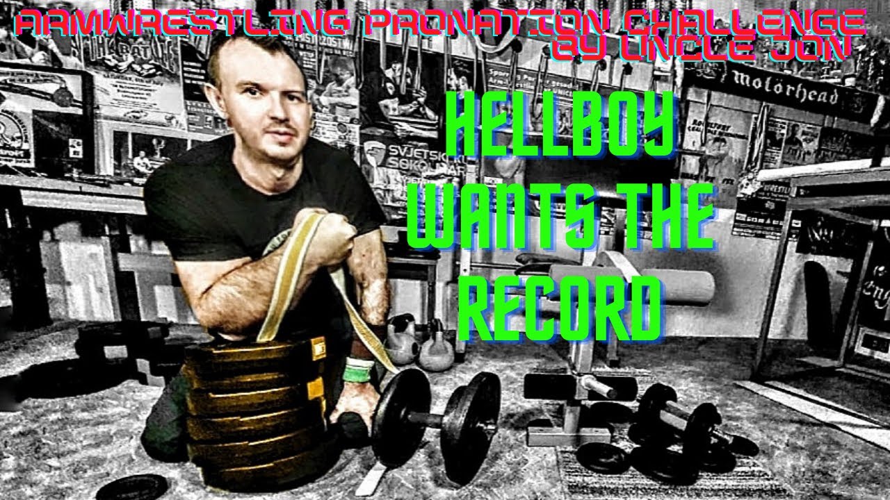 Armwrestling Pronation Challenge - Hellboy wants the pound for pound-record!