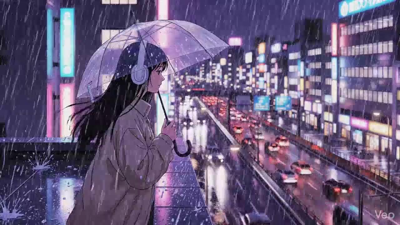 Midnight Rain 🌧️ Neon Japan Lofi for Deep Focus
