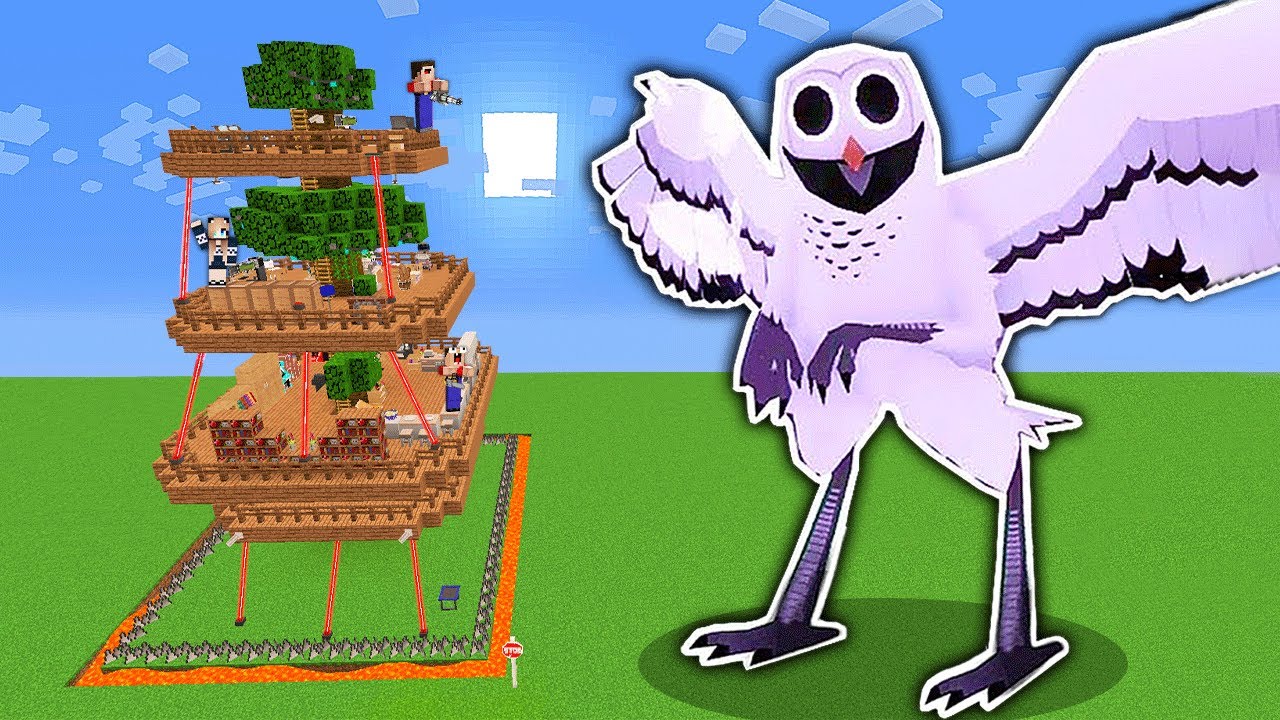СОВА ИЗ 99 НОЧЕЙ НАПАЛ НА НАШ ДОМ НА ДЕРЕВЕ В МАЙНКРАФТ! | Глазастая Морда Minecraft