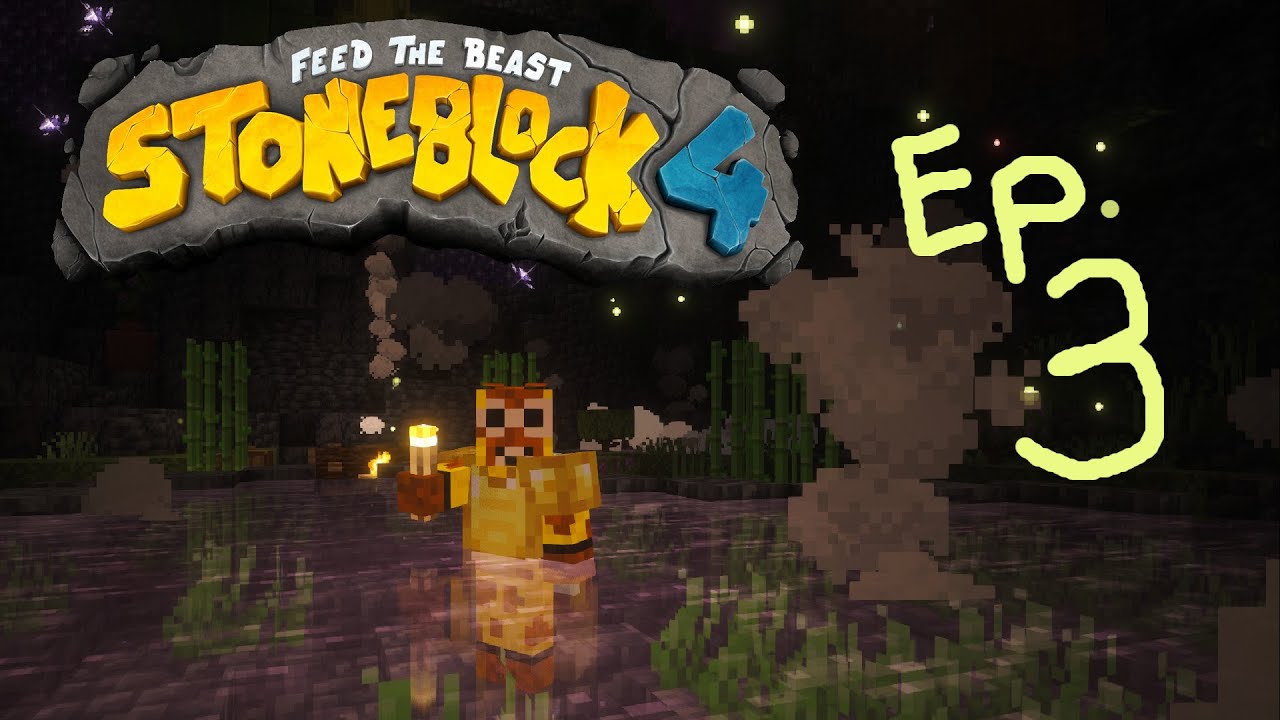 FTB Stoneblock 4 - ep. 3 - Healing Villagers at the Springs