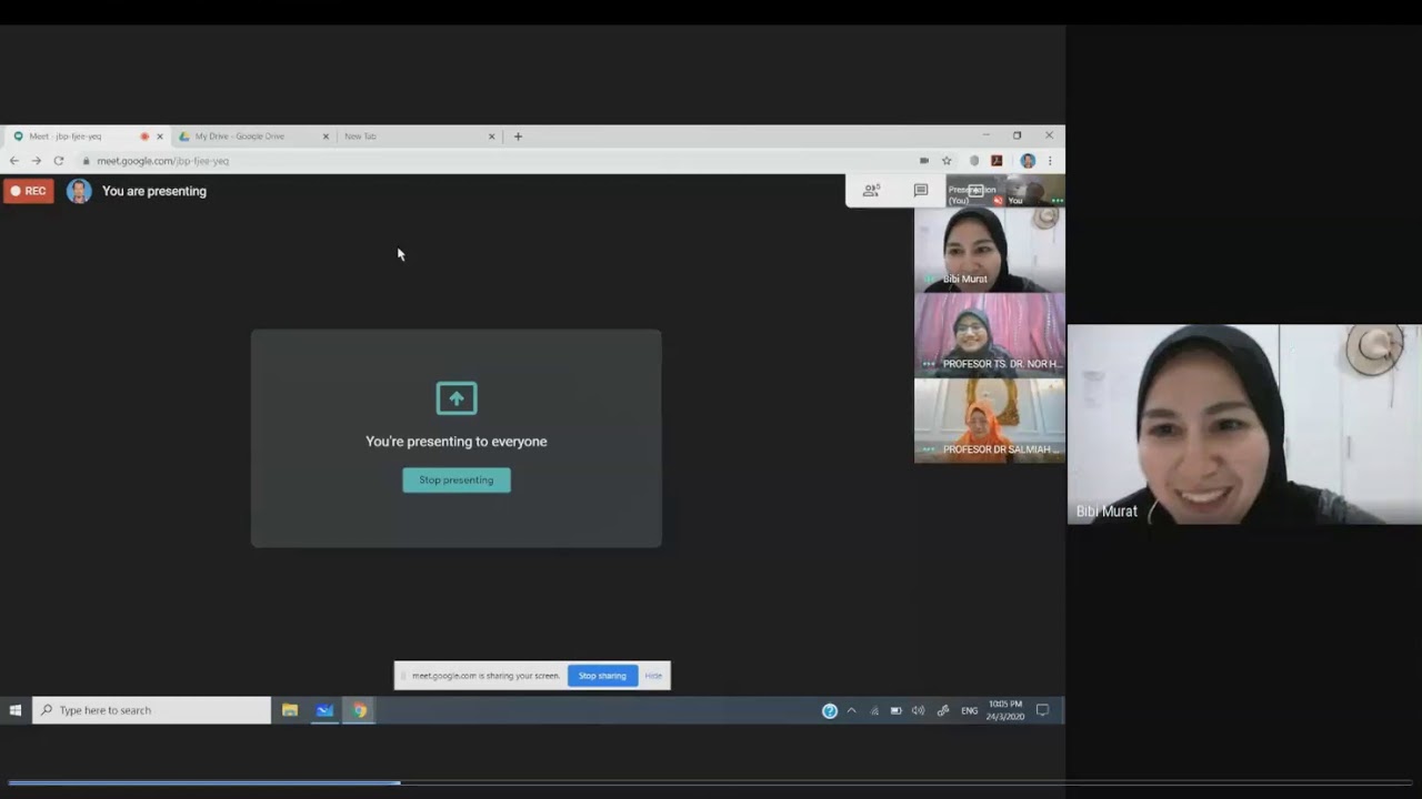 Google Meet Face-to-Face Online Class FKM UiTM