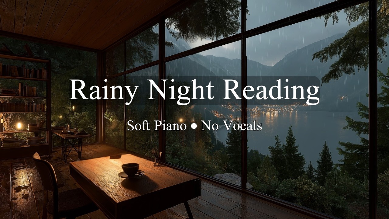 Rainy Lakeside Reading ☔📚 Soft Piano for Quiet Evenings | No Vocals