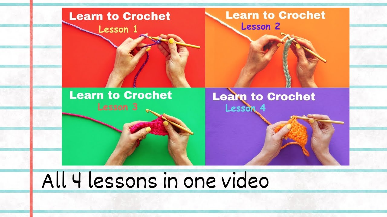 LESSONS 1-4 CROCHET FOR BEGINNERS / CROCHET FOR KIDS  / For teachers and students!