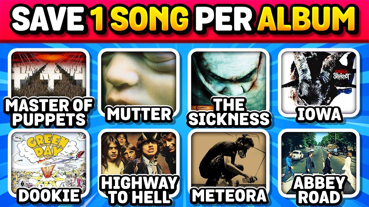 Save 1 Song per ROCK ALBUM 🔥🎸  Iconic  Rock Songs | Music Quiz