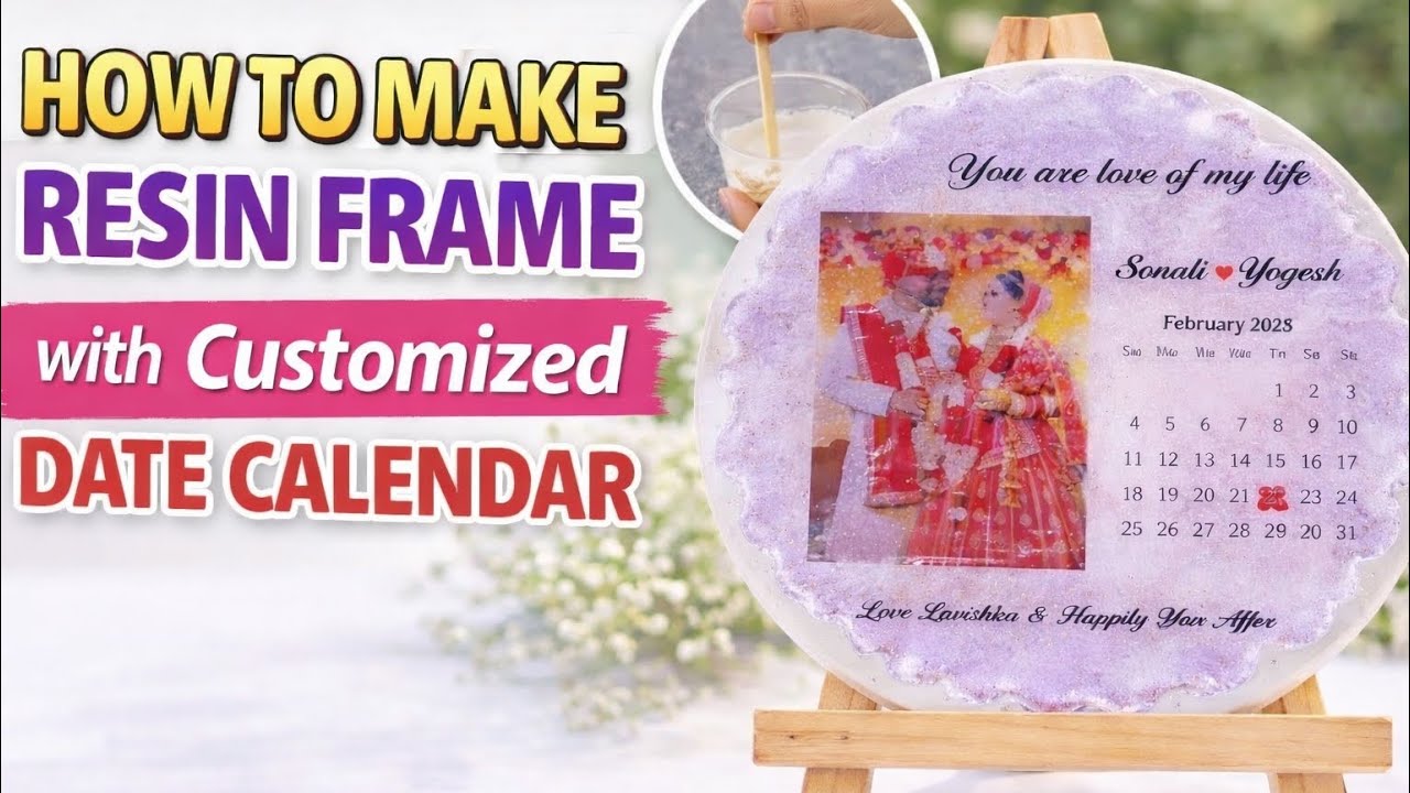 DIY 8 Inch Resin Frame Tutorial ✨ | Customized Date Frame Making | Resin Art for Beginners