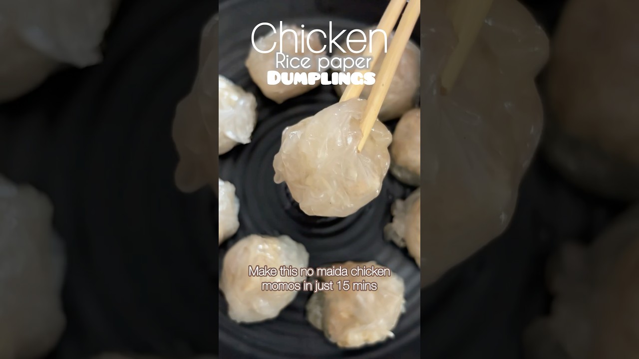 Chicken Rice Paper Dumplings recipe #ricepaperdumplings #chickendumplings #chickenmomos #momorecipe