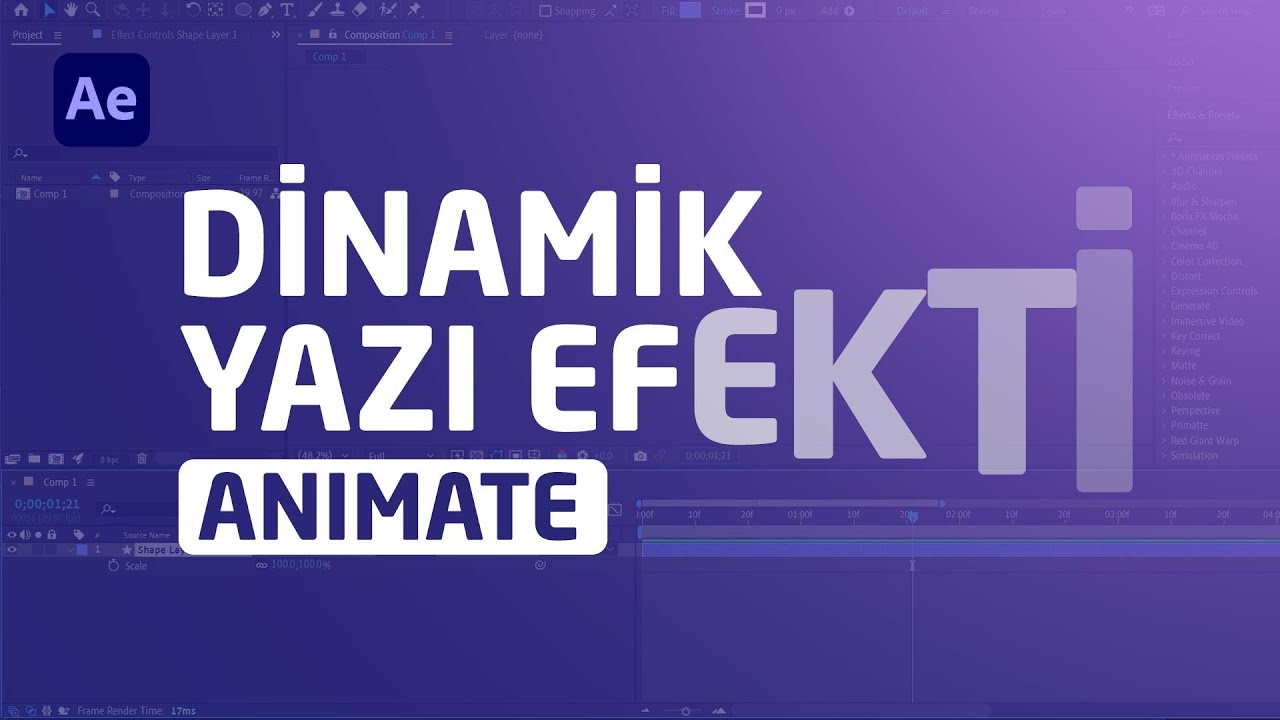 After Effects DİNAMİK YAZI EFEKTİ Nasıl Yapılır? Animate Özelliğini Herkes Bilmeli!